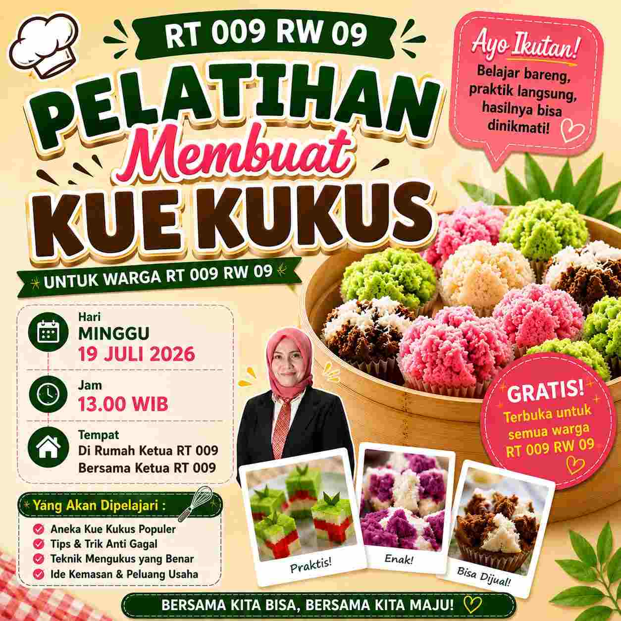 pemberdayaan warga rt09 grogol selatan pelatihan bolu kukus1