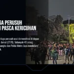 Lalin di depan Gedung DPR ditutup malam ini imbas masih ada massa yang bertahan (Fadil/detikcom)