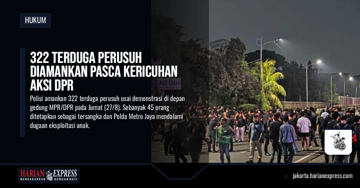 322 Terduga Perusuh Diamankan Pasca Kericuhan Aksi DPR
