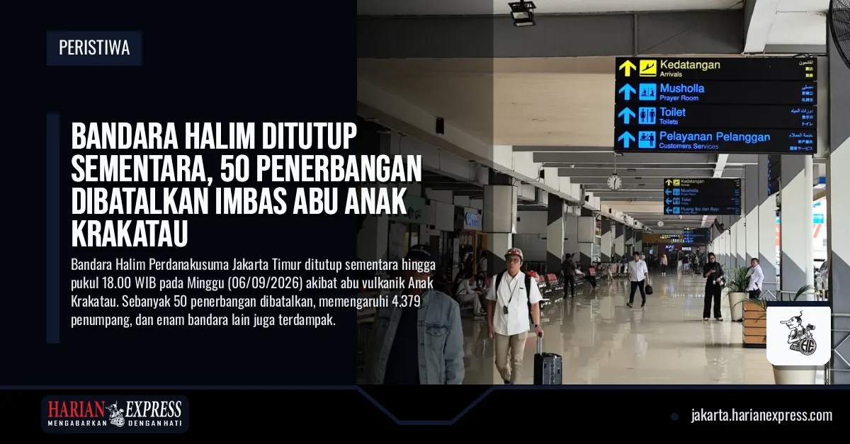 Bandara Halim Ditutup Sementara, 50 Penerbangan Dibatalkan Imbas Abu Anak Krakatau