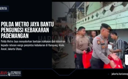 Polda Metro Jaya Bantu Pengungsi Kebakaran Pademangan