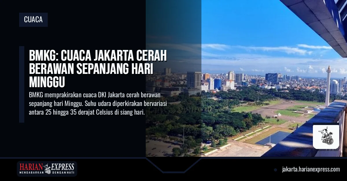 BMKG: Cuaca Jakarta Cerah Berawan Sepanjang Hari Minggu