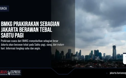 BMKG Prakirakan Sebagian Jakarta Berawan Tebal Sabtu Pagi