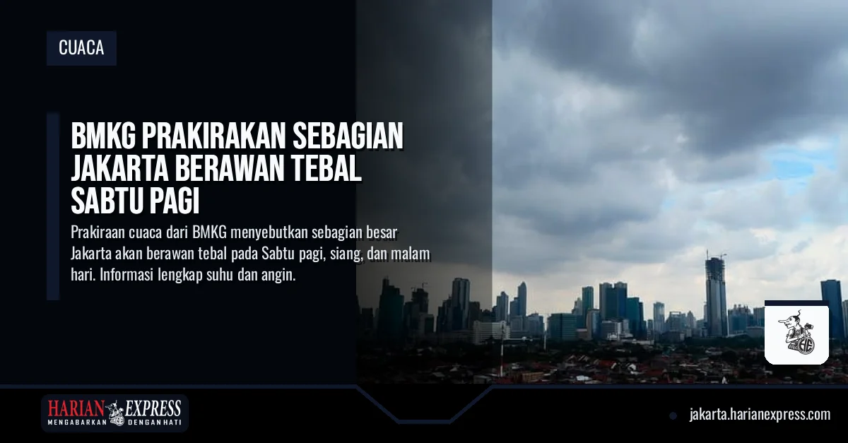 BMKG Prakirakan Sebagian Jakarta Berawan Tebal Sabtu Pagi