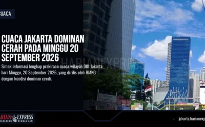 Cuaca Jakarta Dominan Cerah pada Minggu 20 September 2026