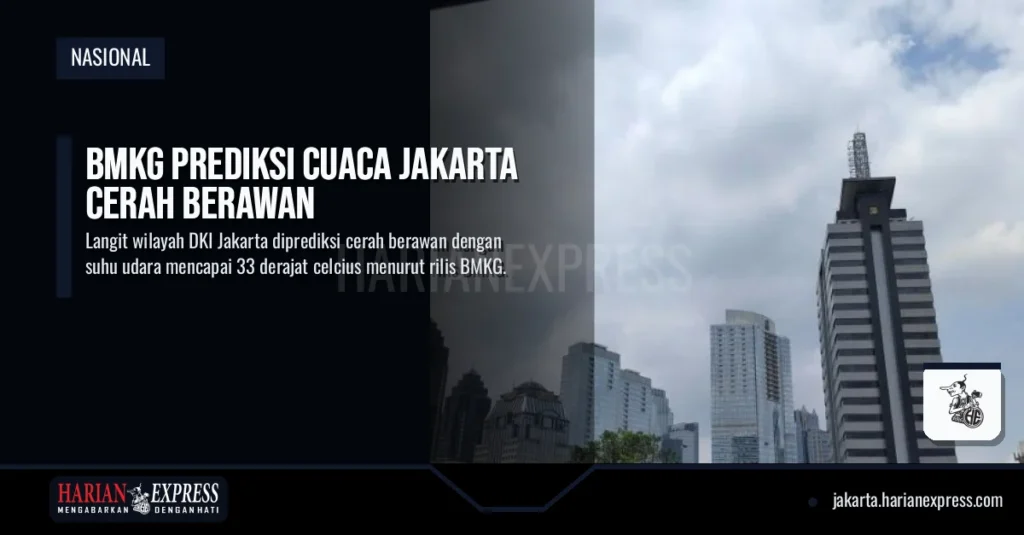 BMKG Prediksi Cuaca Jakarta Cerah Berawan