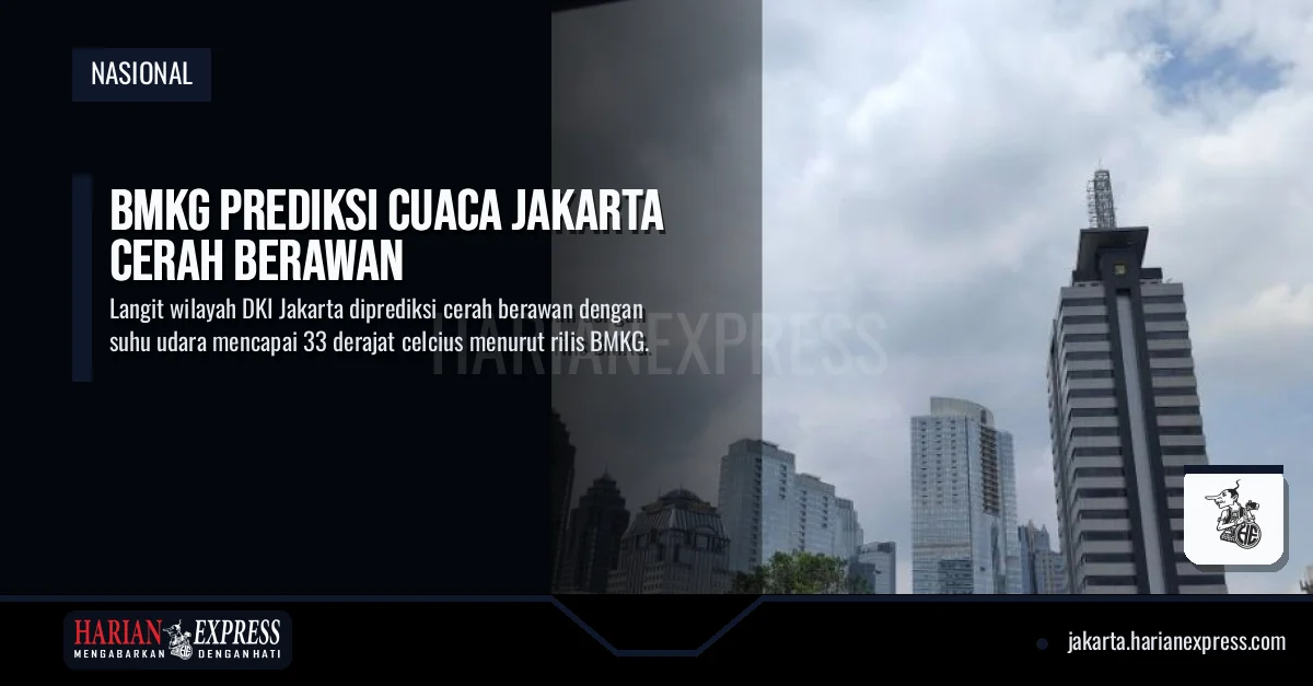 BMKG Prediksi Cuaca Jakarta Cerah Berawan