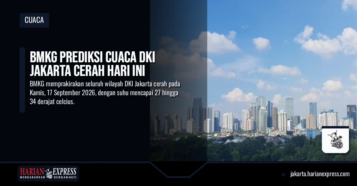 BMKG Prediksi Cuaca DKI Jakarta Cerah Hari Ini