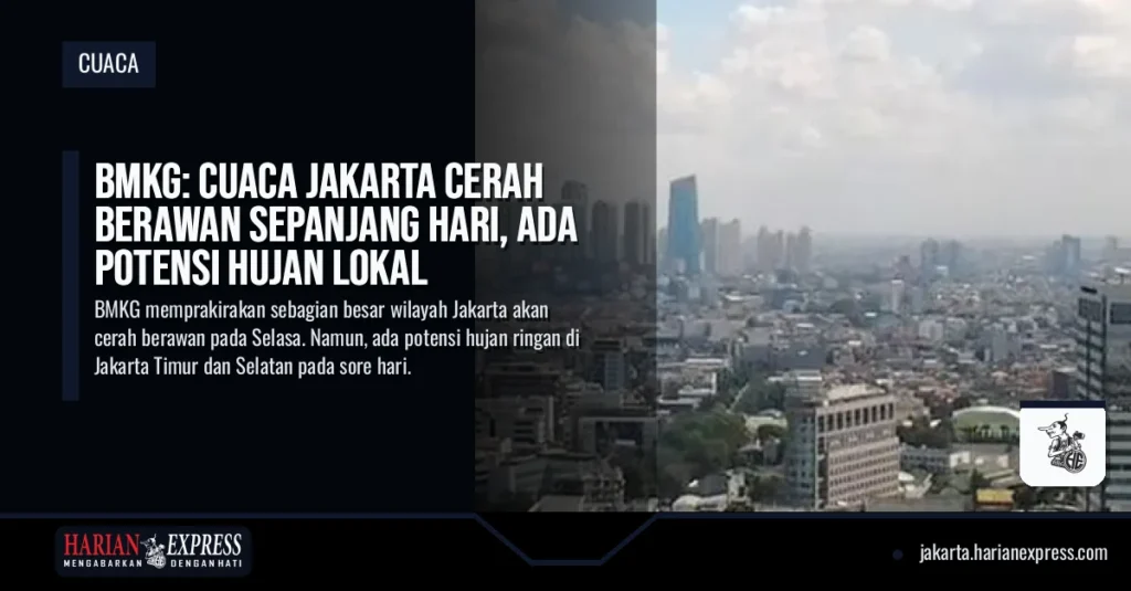 BMKG: Cuaca Jakarta Cerah Berawan Sepanjang Hari, Ada Potensi Hujan Lokal