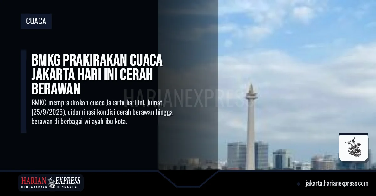 BMKG Prakirakan Cuaca Jakarta Hari Ini Cerah Berawan