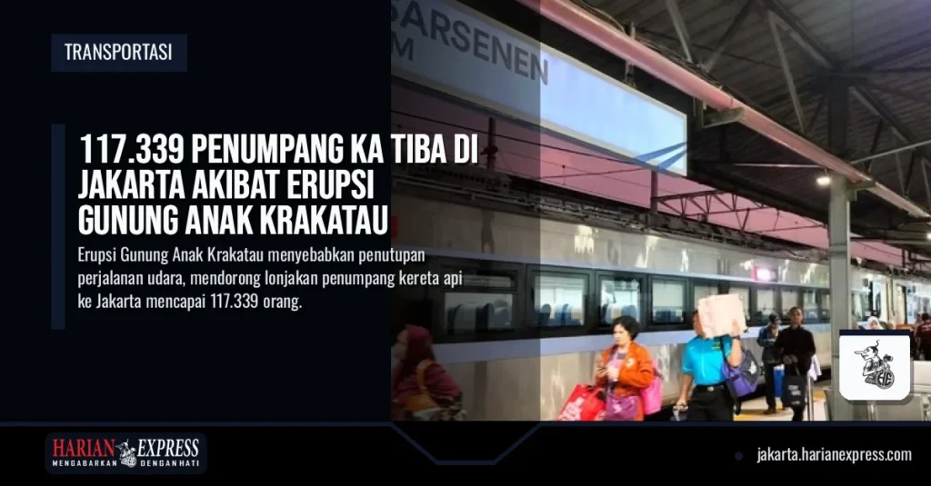 117.339 Penumpang KA Tiba di Jakarta Akibat Erupsi Gunung Anak Krakatau