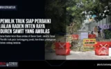 Pemilik Truk Siap Perbaiki Jalan Raden Inten Raya Duren Sawit yang Amblas