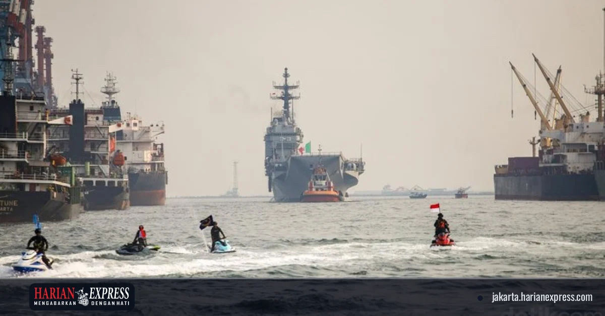 Kapal Induk Pertama RI ITS Giuseppe Garibaldi Tiba di Jakarta