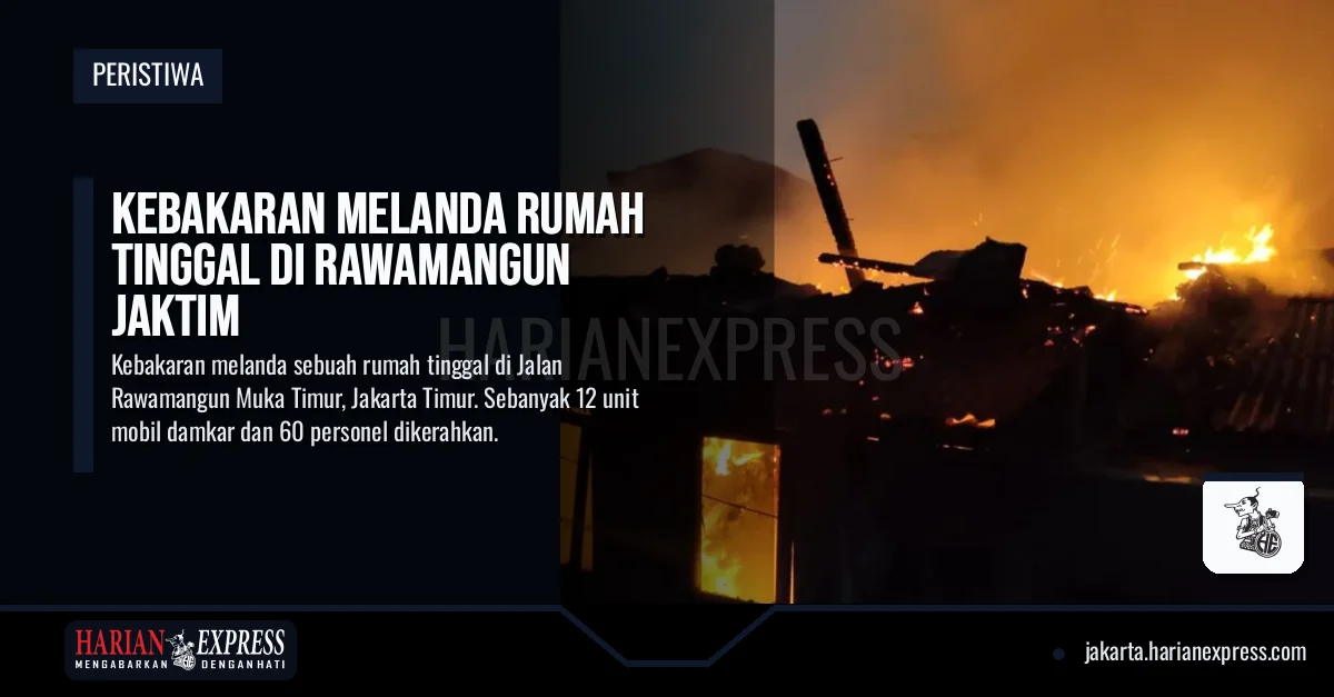 Kebakaran Melanda Rumah Tinggal di Rawamangun Jaktim