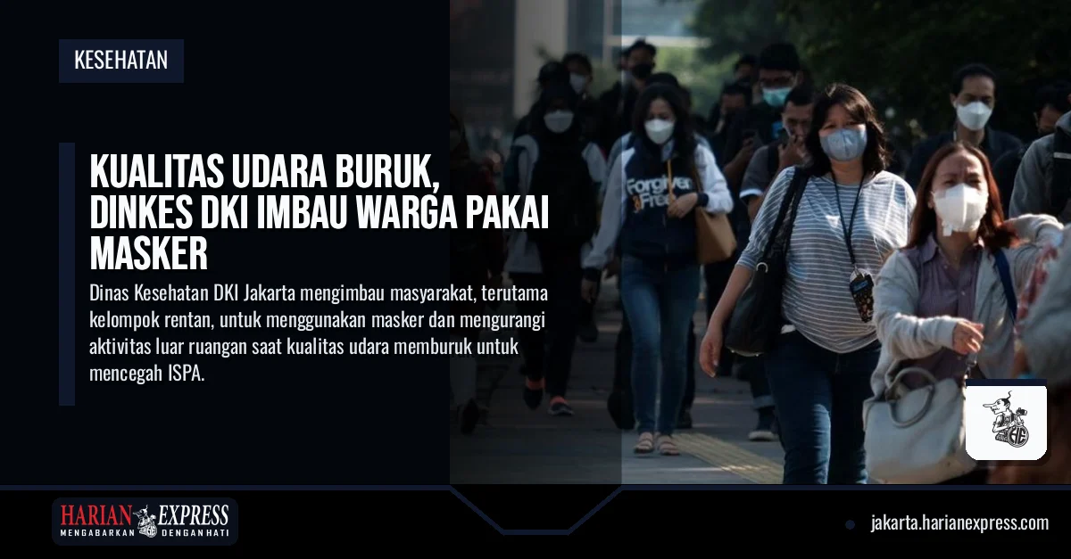 Kualitas Udara Buruk, Dinkes DKI Imbau Warga Pakai Masker