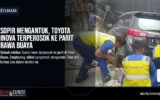 Sopir Mengantuk, Toyota Inova Terperosok ke Parit Rawa Buaya