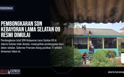 Pembongkaran SDN Kebayoran Lama Selatan 09 Resmi Dimulai