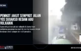 Pemkot Jakut Semprot Jalan Yos Sudarso Redam Abu Vulkanik