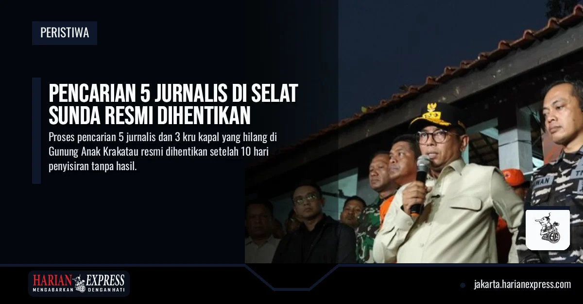 Pencarian 5 Jurnalis di Selat Sunda Resmi Dihentikan