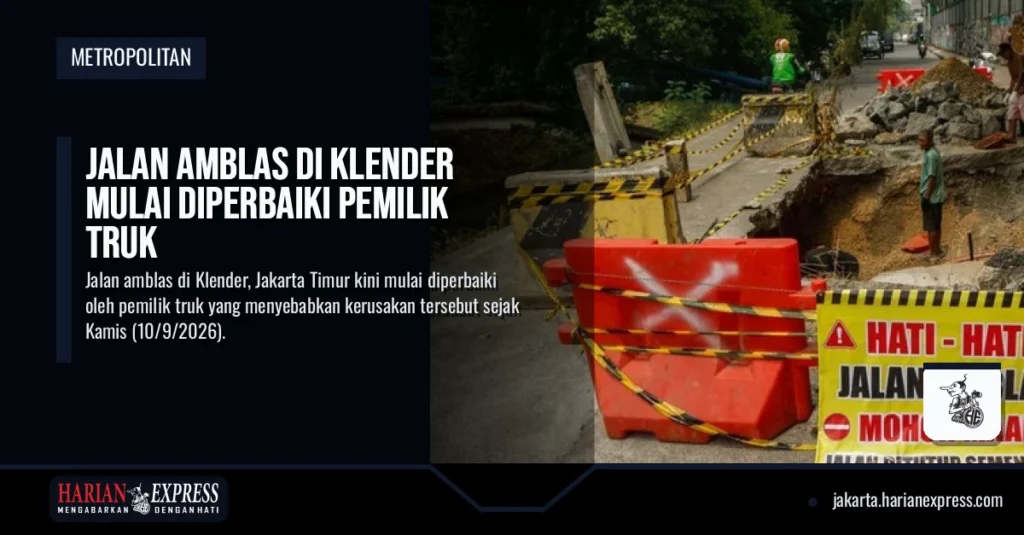 Jalan Amblas di Klender Mulai Diperbaiki Pemilik Truk