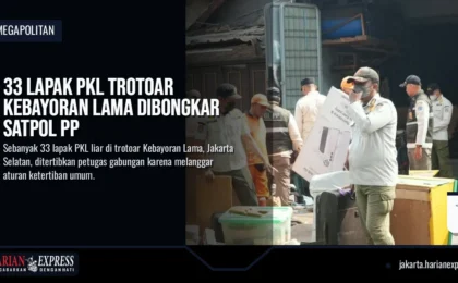 33 Lapak PKL Trotoar Kebayoran Lama Dibongkar Satpol PP 33 Lapak PKL Trotoar Kebayoran Lama Dibongkar Satpol PP