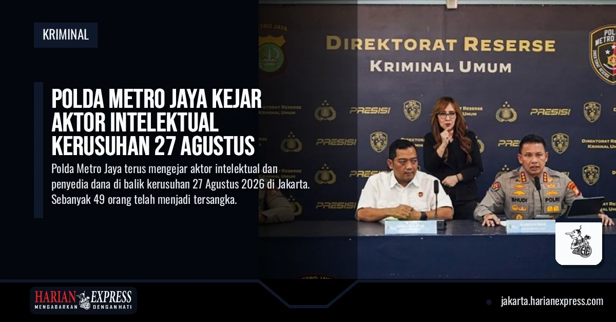 Polda Metro Jaya Kejar Aktor Intelektual Kerusuhan 27 Agustus