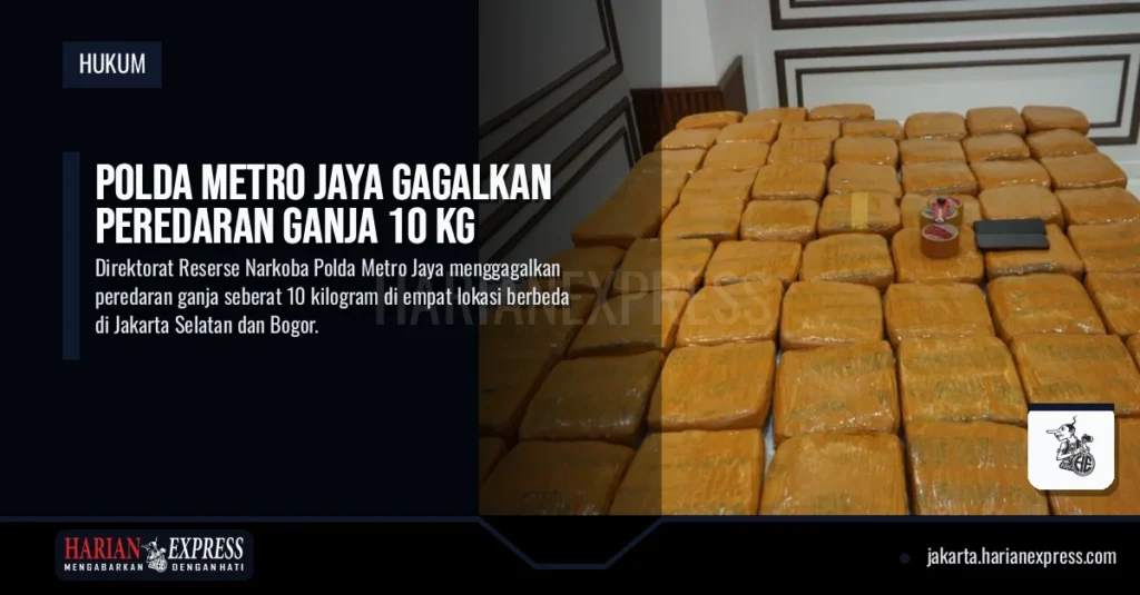 Polda Metro Jaya Gagalkan Peredaran Ganja 10 Kg