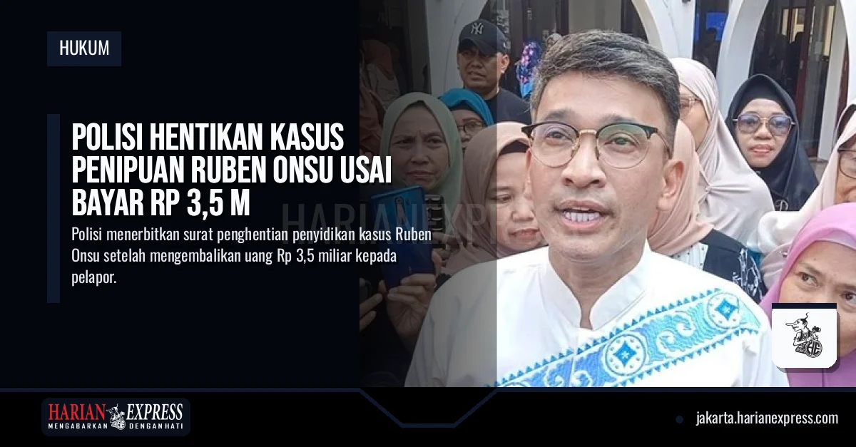 Polisi Hentikan Kasus Penipuan Ruben Onsu Usai Bayar Rp 3,5 M