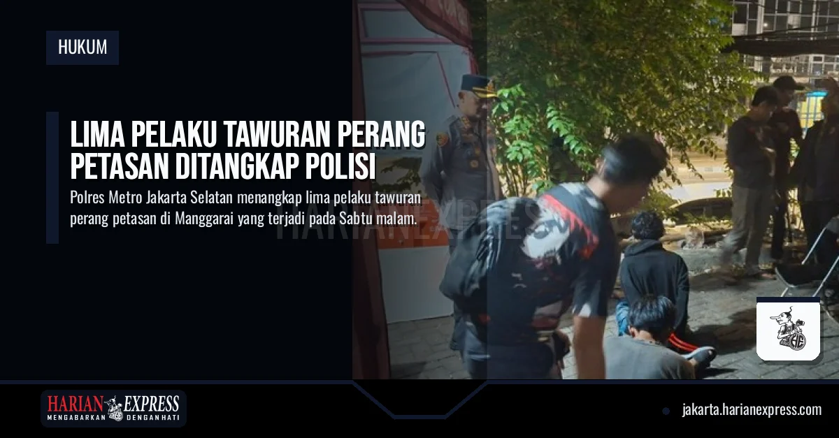 Lima Pelaku Tawuran Perang Petasan Ditangkap Polisi