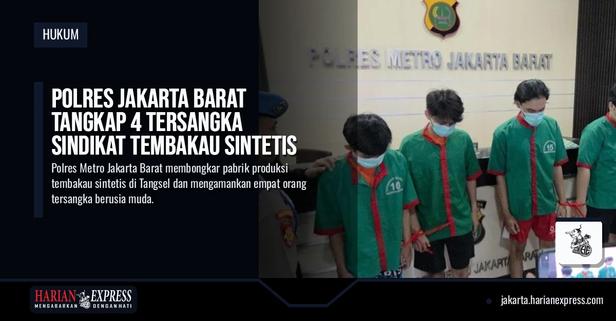 Polres Jakarta Barat Tangkap 4 Tersangka Sindikat Tembakau Sintetis
