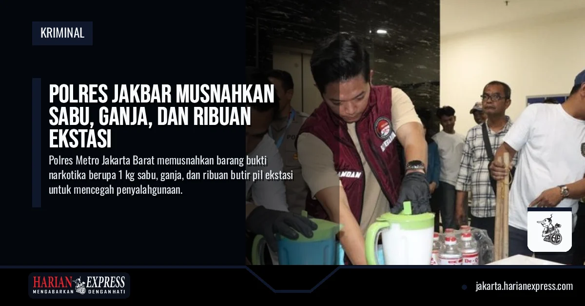 Polres Jakbar Musnahkan Sabu, Ganja, dan Ribuan Ekstasi
