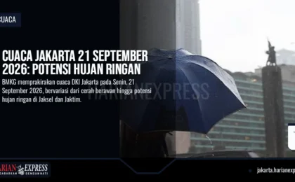 Cuaca Jakarta 21 September 2026: Potensi Hujan Ringan