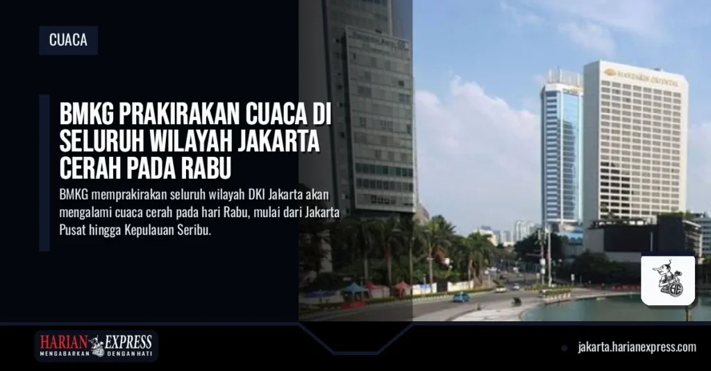 BMKG Prakirakan Cuaca di Seluruh Wilayah Jakarta Cerah pada Rabu
