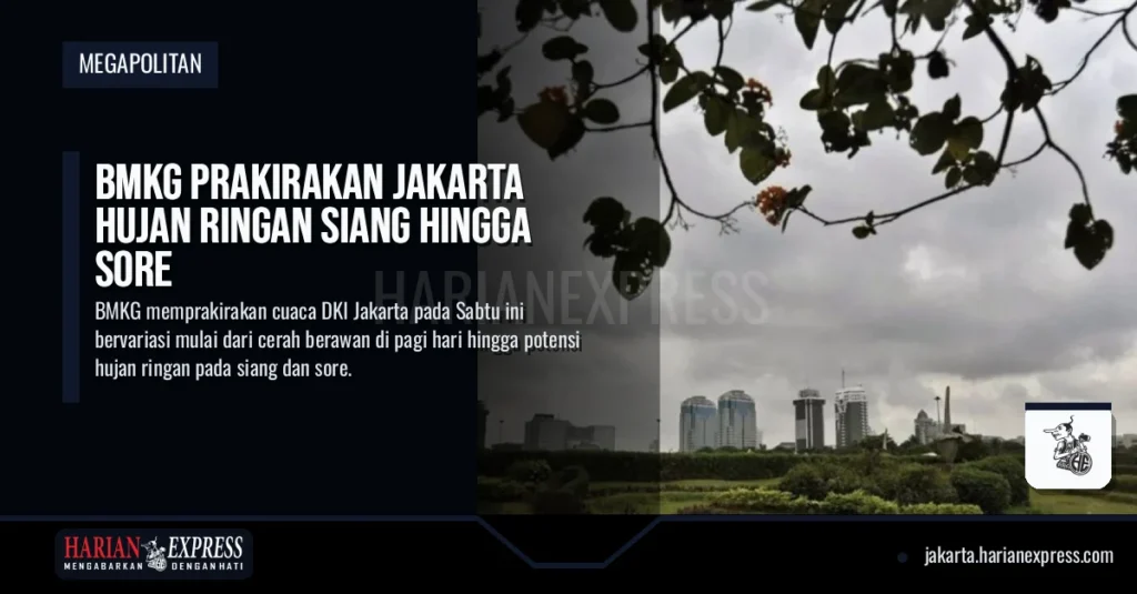 BMKG Prakirakan Jakarta Hujan Ringan Siang Hingga Sore