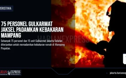 75 Personel Gulkarmat Jaksel Padamkan Kebakaran Mampang
