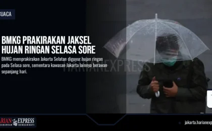BMKG Prakirakan Jaksel Hujan Ringan Selasa Sore
