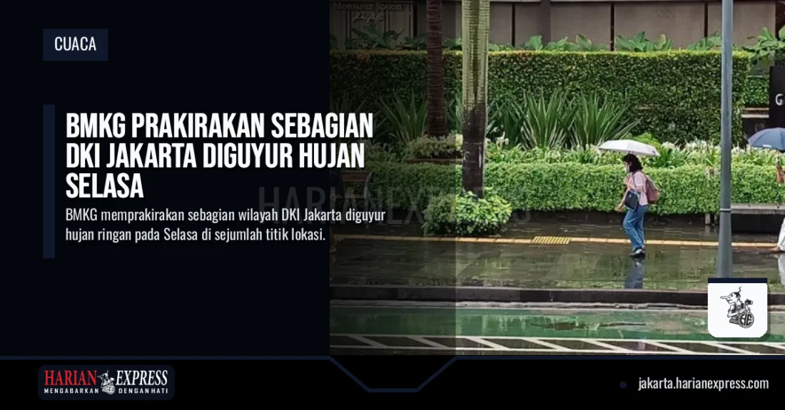 BMKG Prakirakan Sebagian DKI Jakarta Diguyur Hujan Selasa