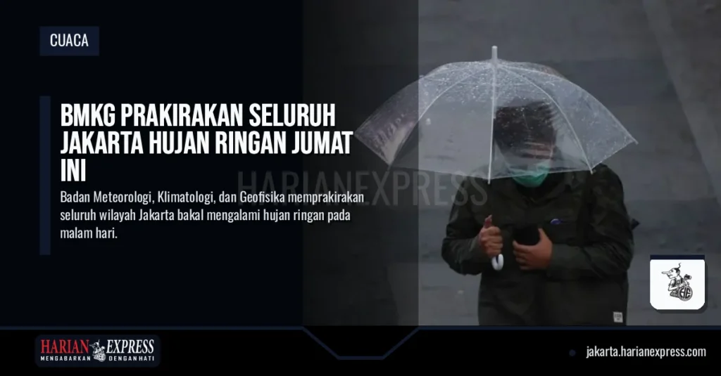 BMKG Prakirakan Seluruh Jakarta Hujan Ringan Jumat Ini