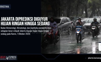 Jakarta Diprediksi Diguyur Hujan Ringan hingga Sedang