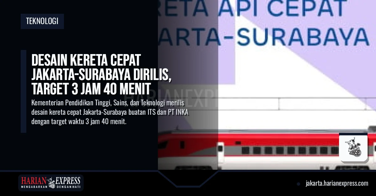 Desain Kereta Cepat Jakarta-Surabaya Dirilis, Target 3 Jam 40 Menit