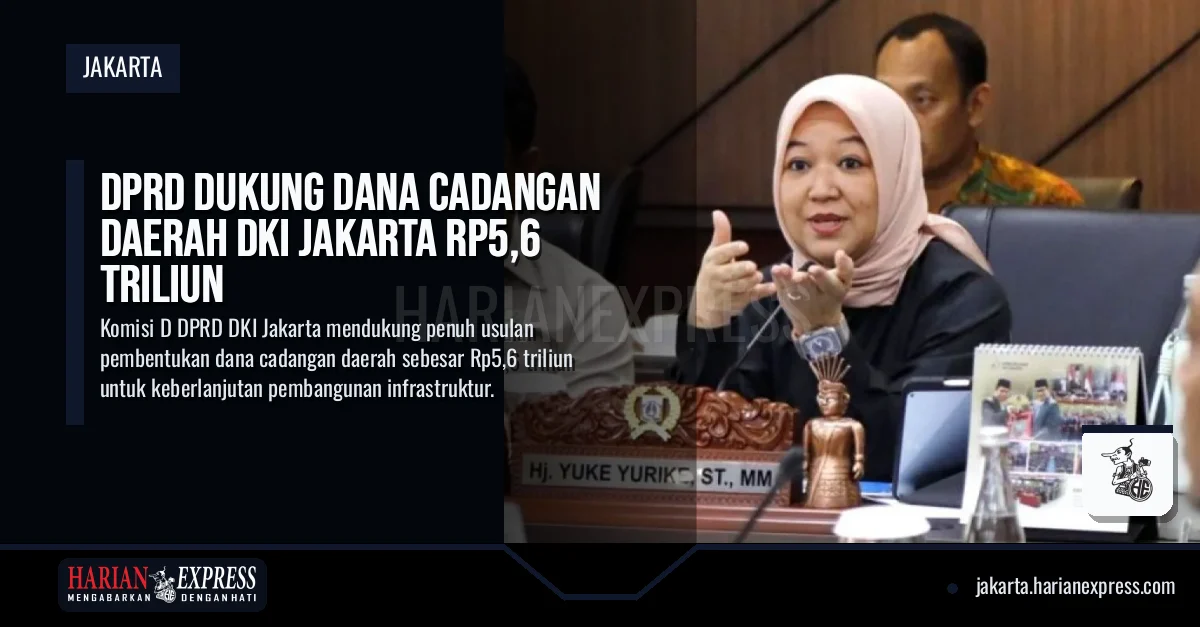 DPRD Dukung Dana Cadangan Daerah DKI Jakarta Rp5,6 Triliun