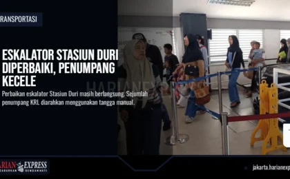 Eskalator Stasiun Duri Diperbaiki, Penumpang Kecele