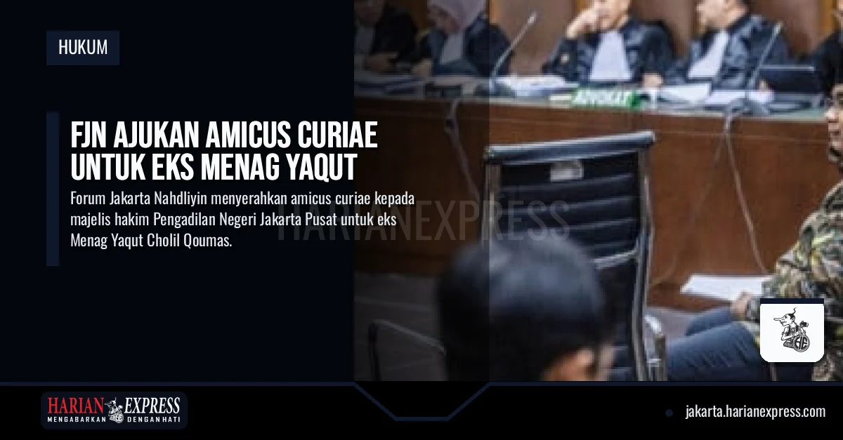 FJN Ajukan Amicus Curiae untuk Eks Menag Yaqut