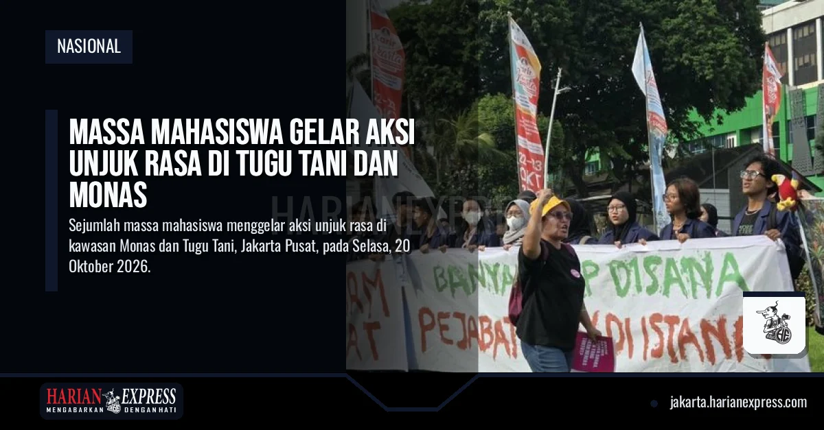 Massa Mahasiswa Gelar Aksi Unjuk Rasa di Tugu Tani dan Monas