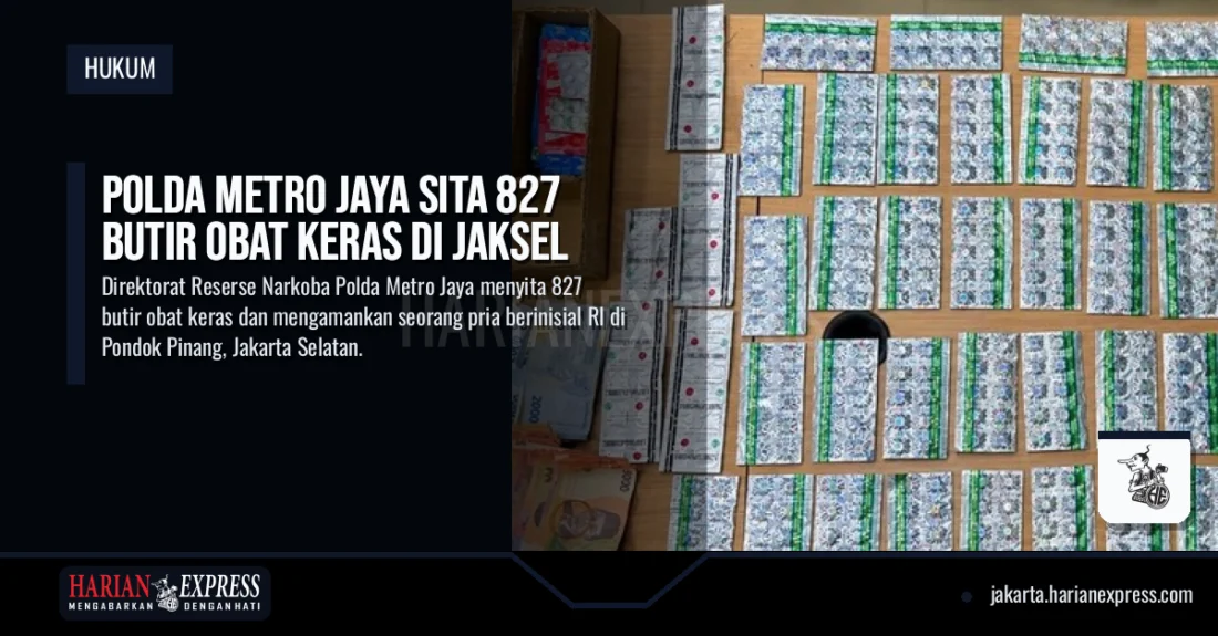 Polda Metro Jaya Sita 827 Butir Obat Keras di Jaksel
