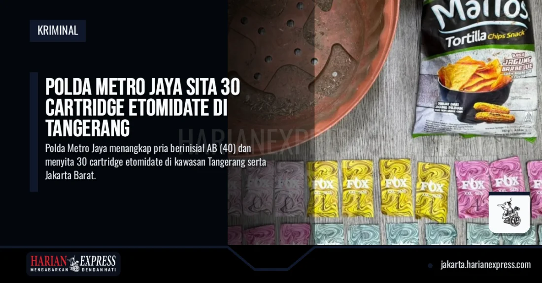 Polda Metro Jaya Sita 30 Cartridge Etomidate di Tangerang