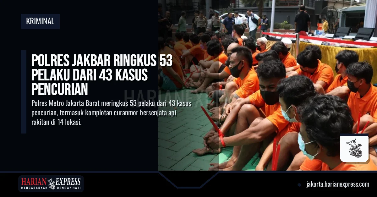 Polres Jakbar Ringkus 53 Pelaku dari 43 Kasus Pencurian