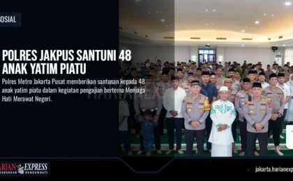 Polres Jakpus Santuni 48 Anak Yatim Piatu