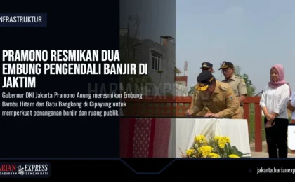 Pramono Resmikan Dua Embung Pengendali Banjir di Jaktim