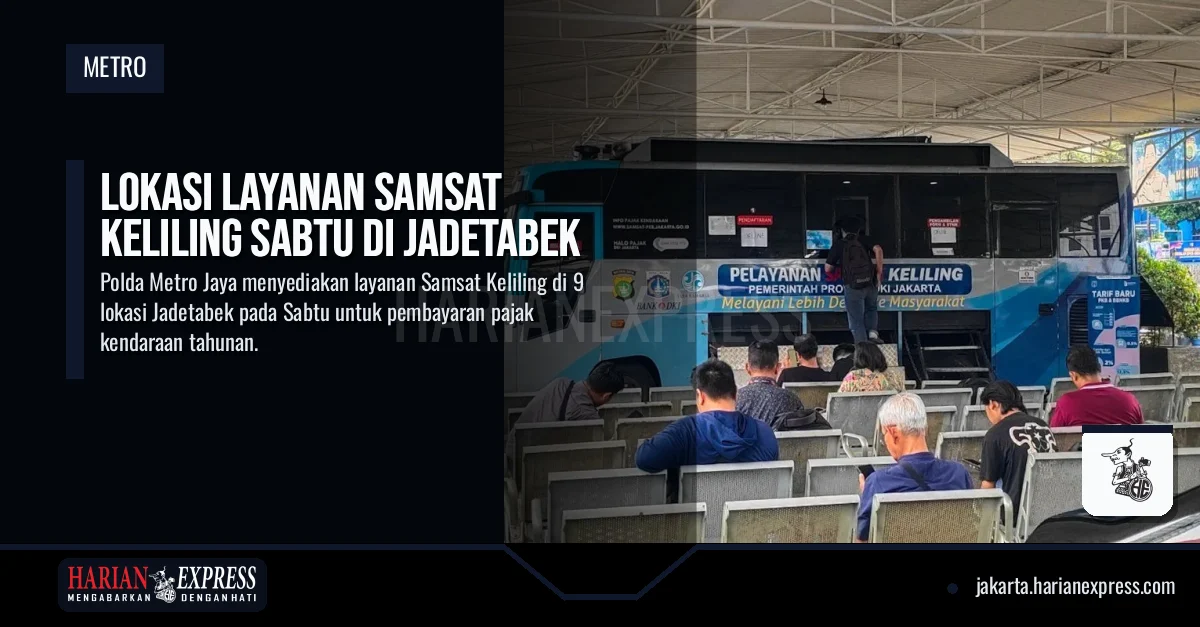 Lokasi Layanan Samsat Keliling Sabtu di Jadetabek
